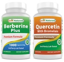 Cele mai bune naturale Berberine Plus 1000mg & Querbetin cu Bromelain