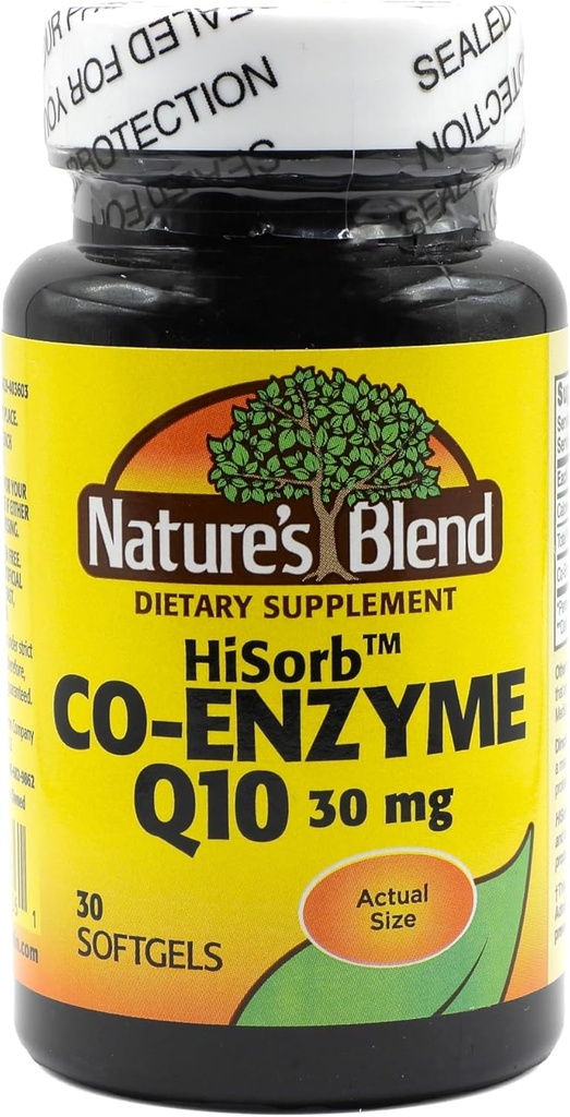 Blend HiSorb CoQ10 30mg, 30 Softgels - Suport pentru sanatatea inimii, Crystal gratuit, Biodisponibilitatea Max, dovedit clinic, Gluten-Free, Fără culori artificiale sau arome, Supliment alimentar