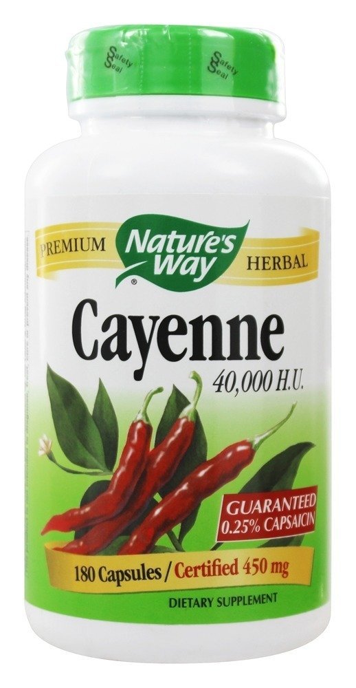 Naturas Way Cayenne Pepper 40000 Hu, 180 ct