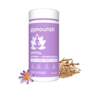 UpNourish Organic Ashwagandha Saffron Suplimente cu Probiotice - Stres Relief, Îmbunătățitor de stare de spirit, Calm Pastile fericite Suport Oboseală Focus Claritate cu L-Theanine, Rhodiola, 30 capsule Vegan