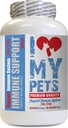 Iubesc PETS meu LLC Immune Dog Tratează - PET Suport Imun - Câini și Pisici - Booster - Sănătoși - Mulge de carne pentru câini - 60 tratează (1 flacon)