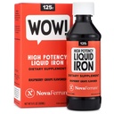 NovaFerrum Wow, 125 mare potenta supliment lichid de fier pentru adulti, deficit de fier, 125 mg de fier pe 5ml doza, Vegan verificat, Gluten gratuit Certificat, Zahăr gratuit