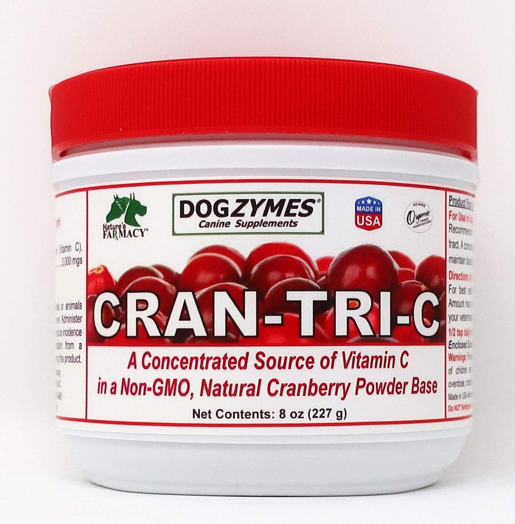 Dogzymes Cran Tri C Suport pentru tractul urinar, Vitamina C Blend, 1418 mg per Teaspoon (8 Ounce)