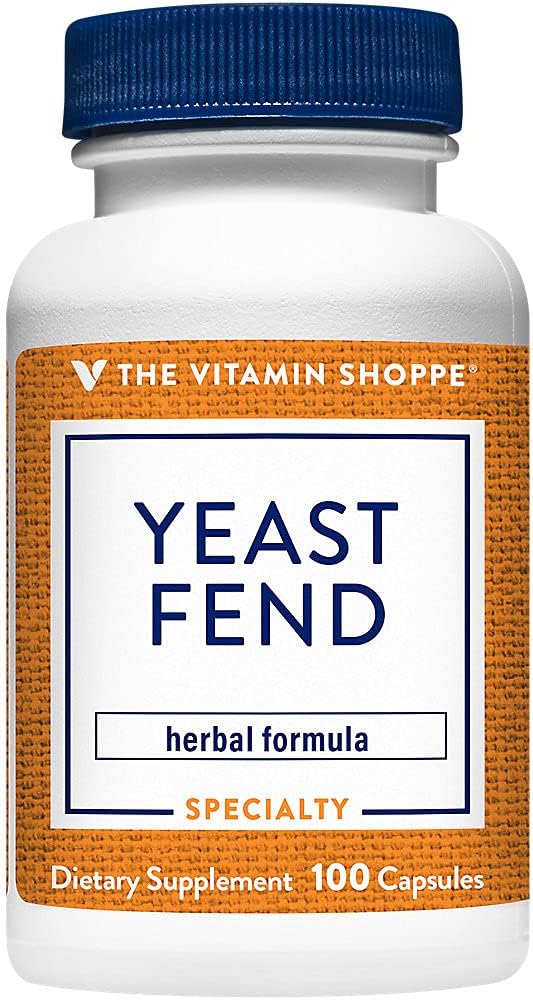 Vitamina Shoppe Yeast Fend, Herbal Formula pentru femei, conține acid caprilic, Lactobacillus și plante aromatice (100 capsule)