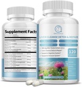 Milk Thistle Supliment Capsule, Formula de sănătate hepatică, cu Root Dandelion, 10:1 Extract, pentru suport de detoxifiere hepatică, Digestive & Immune System, 120 Veggie Caps