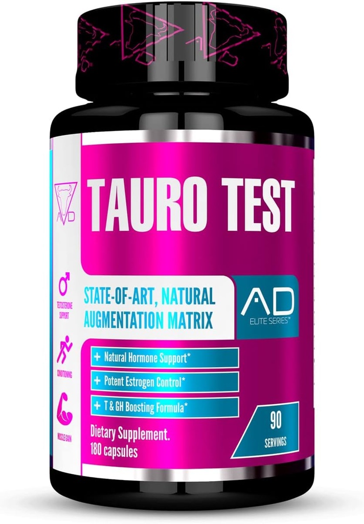 Proiectul AD Tauro Test, Suport testosteron, Condiționare, Creștere musculară și stocare de proteine, Hormon Powerhouse (90 Servings)