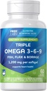 Rite Aid Triple Omega 3, 6, 9 Softgels - 60 Conte de ulei de pește pentru a sprijini o inimă sănătoasă, DHA și EPA, semințe de in și ulei de Boraj
