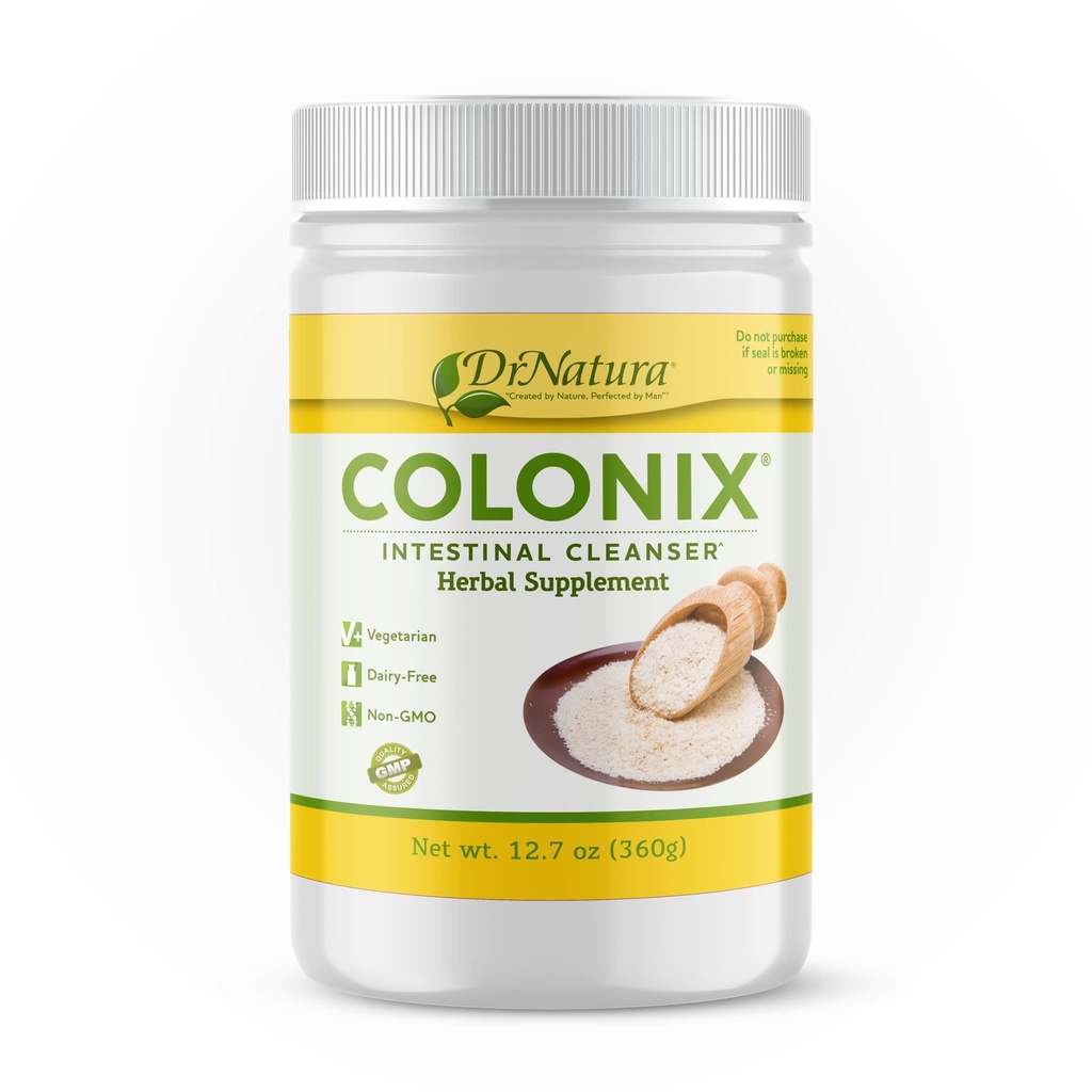 DrNatura Colonix Intestinal Cleanser, All-Natural Daily Fiber, Colon Detox and Cleanse, Susţine Healthy Colon, Intestines, Gut, 30 Day Serving, 12,7 Oz.