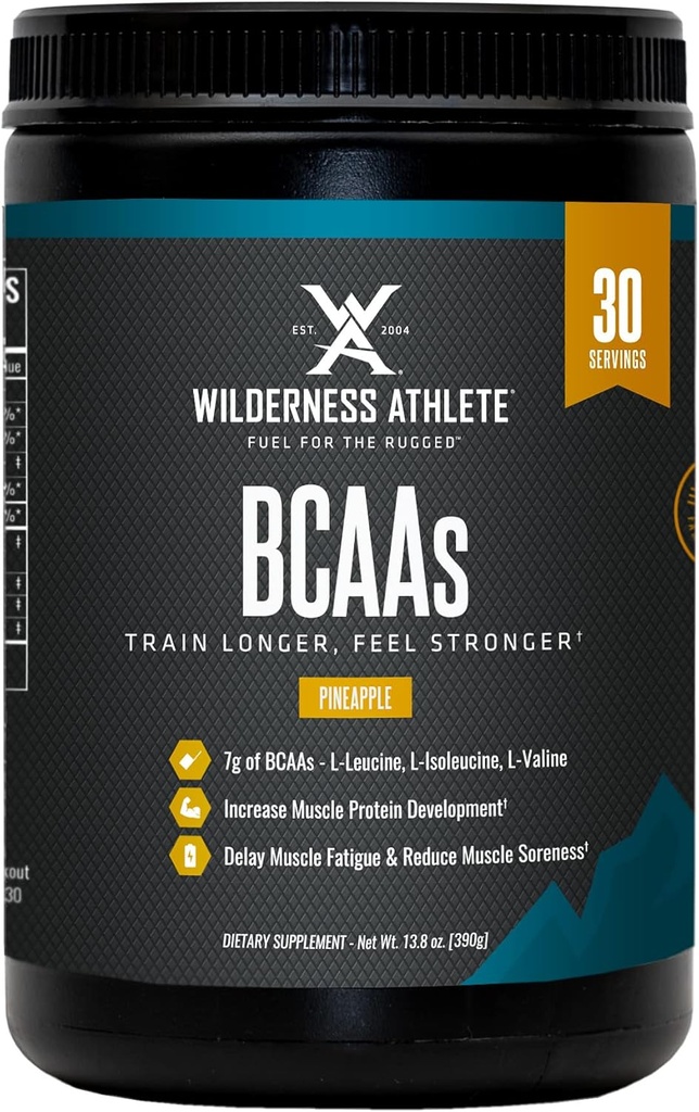 Atlet de salbăticie - BCAAs - Lanț ramificat Aminoacidi pulbere - Aminoacidi esențiali Supliment pentru bărbați și femei - Suplimentul BCAA cu Optimal Aminoacid Complex (Pineapple)