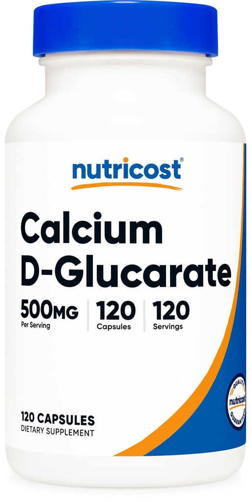 Nutricost Calciu D-Glucarate 500mg, 120 capsule - Gluten gratuit, non-GMO, Vegetarian Friendly