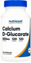 Nutricost Calciu D-Glucarate 500mg, 120 capsule - Gluten gratuit, non-GMO, Vegetarian Friendly