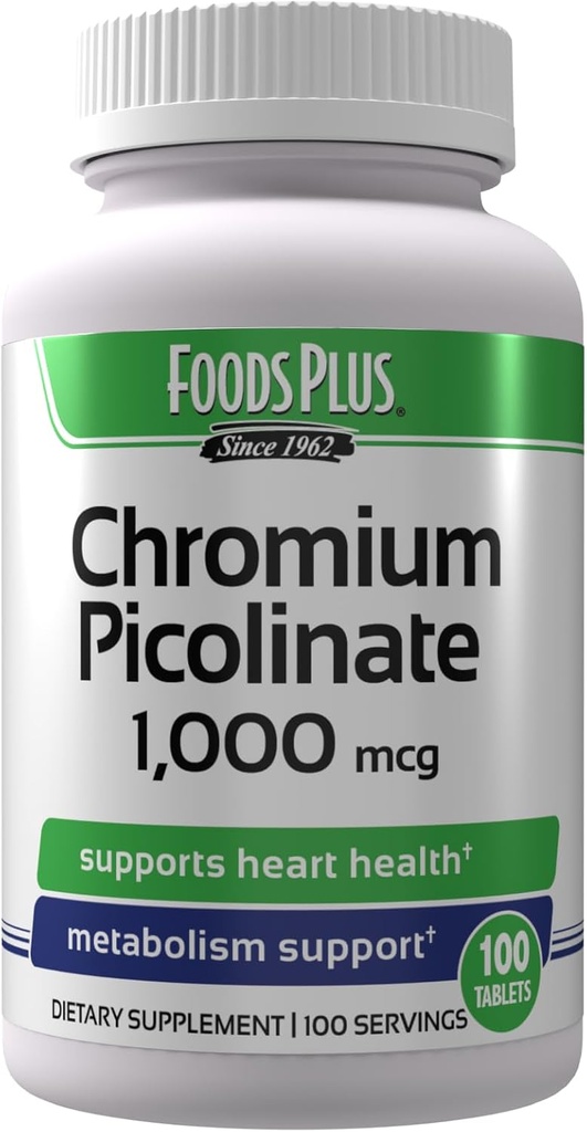 Picolinat de crom 1000 mcg Supliment mineral, apsorție superioară, Supliment crom, 100 Serviri