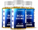 Vitamatic BCAA Gummies - Sucursala lant Amino Acid Suplimente - Peach Flavor - 600 mg per Servire - 60 Vegan Pe bază de Pectin Gumies (3 sticle)