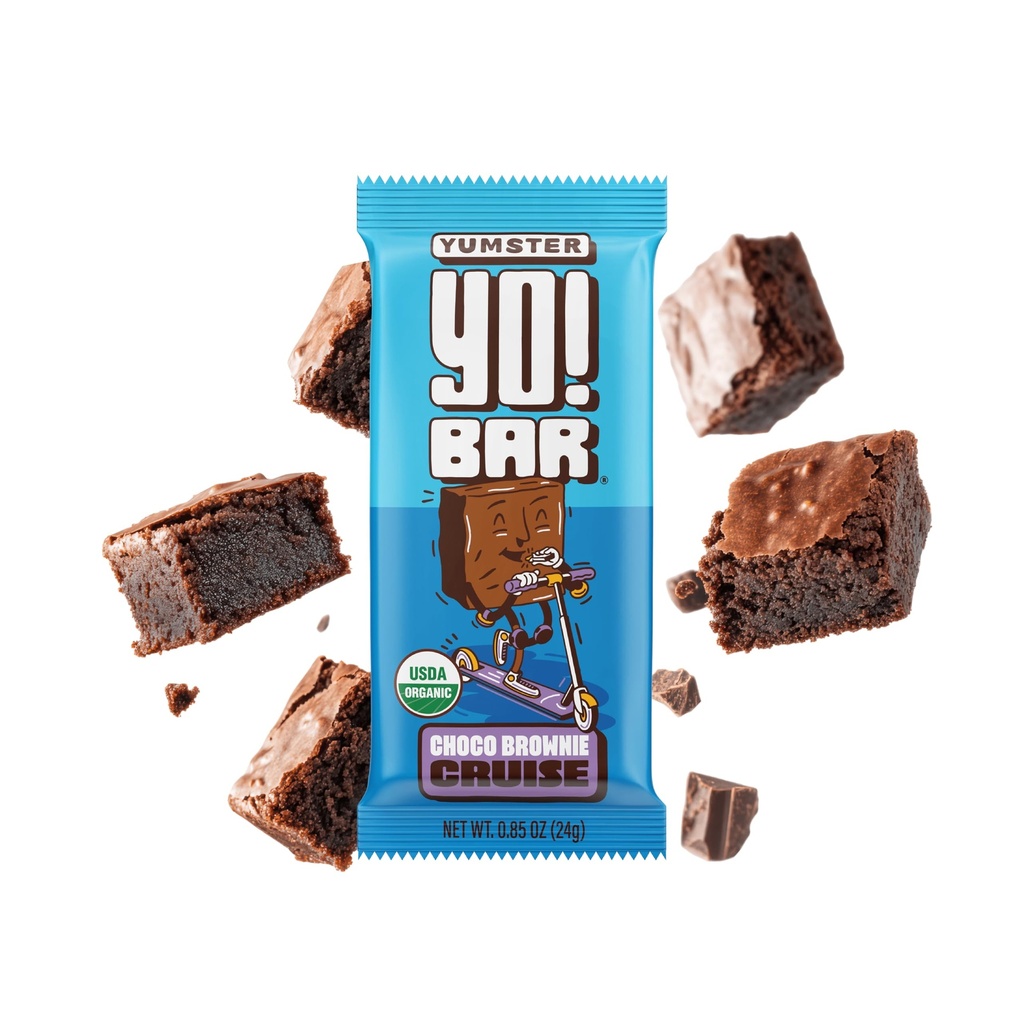 Yo! Bar de Bearded Brothers Vegan Organic Kids Bar, Ciocolata (25 Baruri) - Gluten Free, Paleo și Whole 30 
