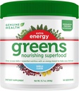 Greens de sănătate autentic + extra energie Superfood pulbere, oferă un impuls energetic imediat și susține sănătatea gută, Vanilla Arome, 30 Servings