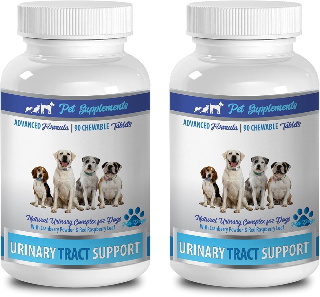 SUPLLEMENTE PET & NUTRIŢIE LLC Caine Incontinenta Natural - Dog Suport Tract urinar - Soluţie Natural Cranberry - Bladder Health - Vet Recomandat - Tratamente pentru vezica câinelui - 2 Flacon (180 tratează)
