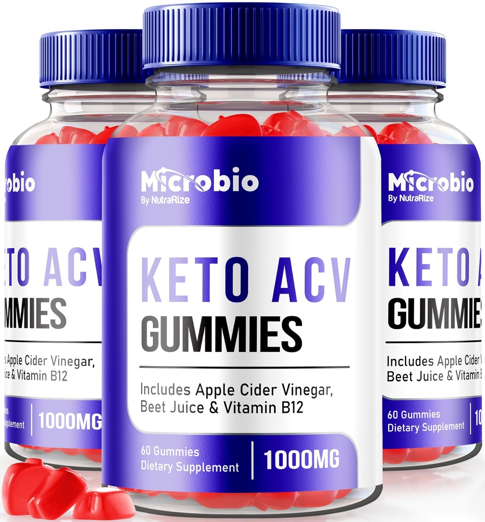 NutraRize (Pachet de 3 MicroBio Keto ACV Gummies, Official Keto + ACV Supplement, All Natural Micro Bio, Apple Cider Vinegar Recenzii (180 Gummies)