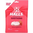 Halls Throat Soothing (previously HALLS Breezers) Cremy Strawberry Throat Drops, Economie Pack, 70 Drops