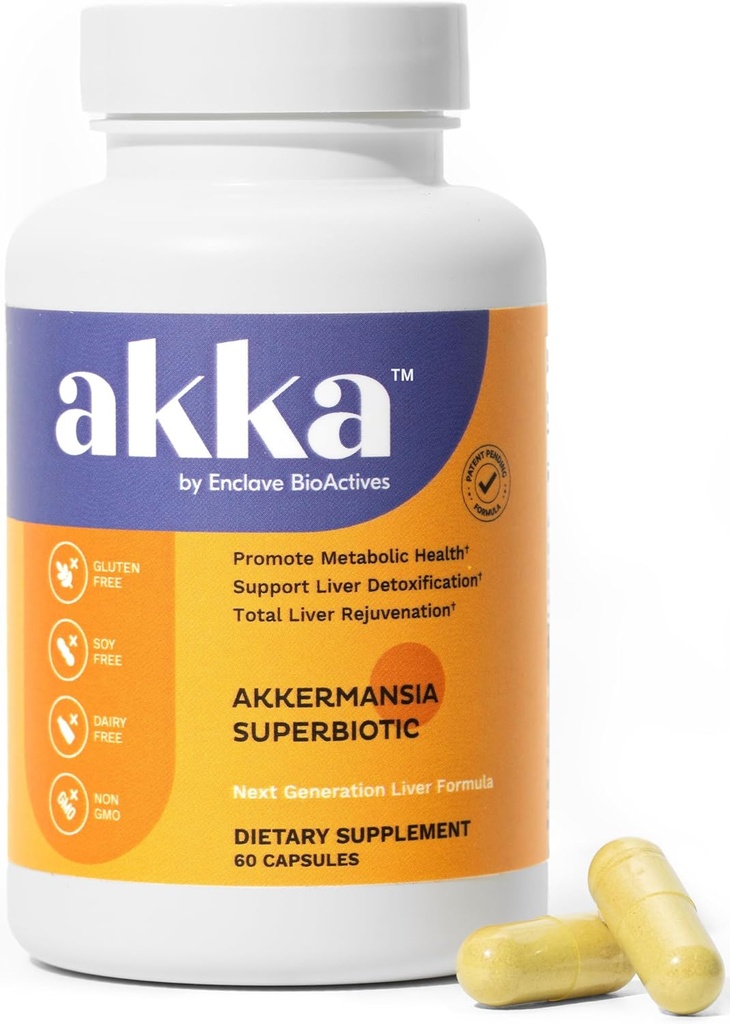 AKKA Premium Liver Cleanse Detox & Reparatii Superbiotice: Detoxifiere Ficat, Regenerare, & Restaurare Suplimentul de suport hepatic cu Biodisponibil Pasteurized Akkermansia 