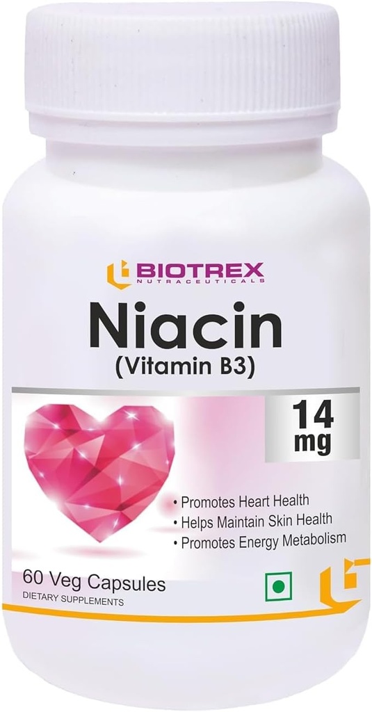 Generic Niacin 14mg vitamina B3 cu Inositol 50mg Supliment - 60 Veg Capsule