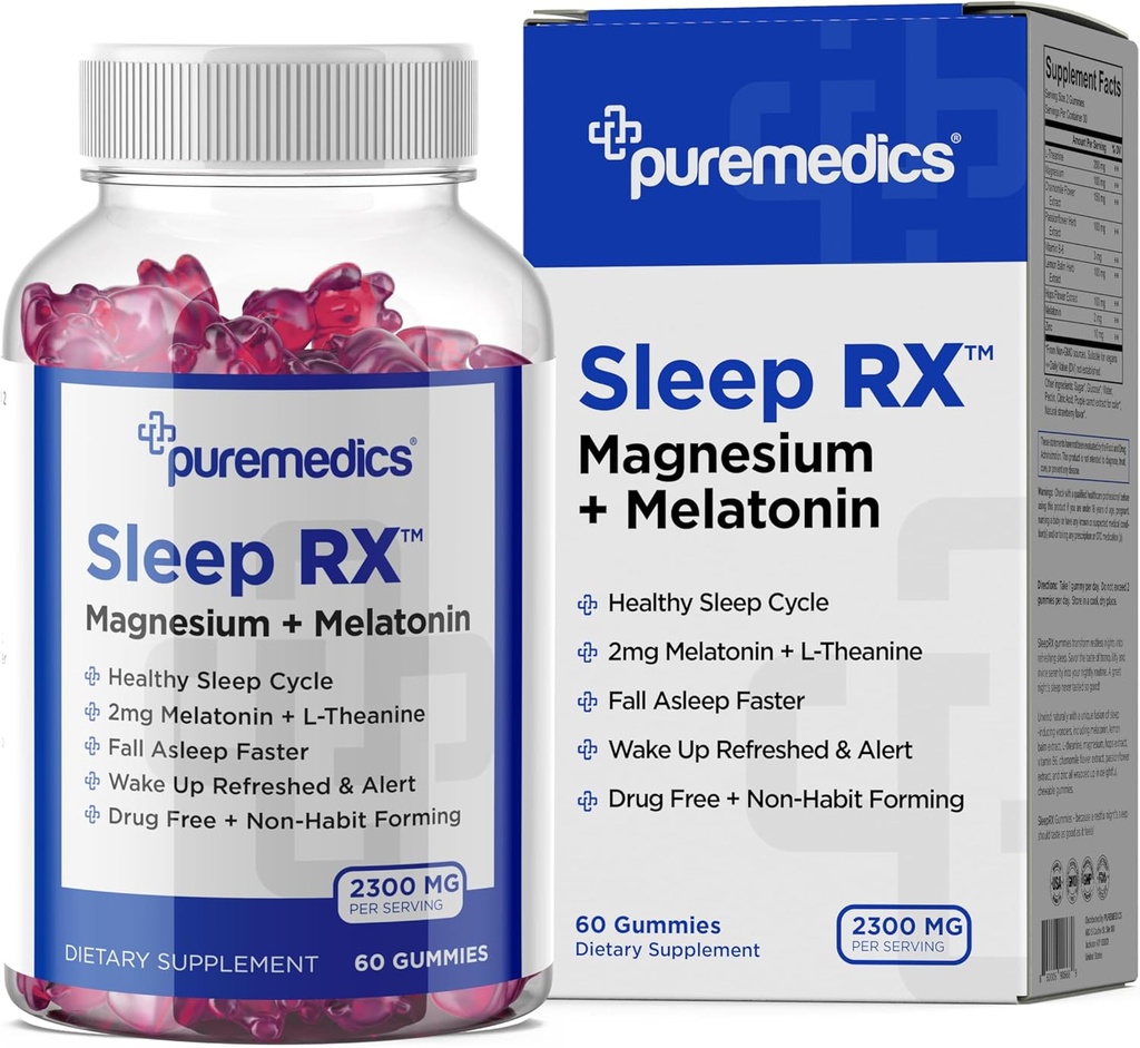 Sleep Gummy, Calm + Sleep Support, 2 mg Melatonin, L-Theanin, Chamomile, Lemon Balm, Pasiune Flori, Ajutor de somn blând, Căpşuni 60 Conte