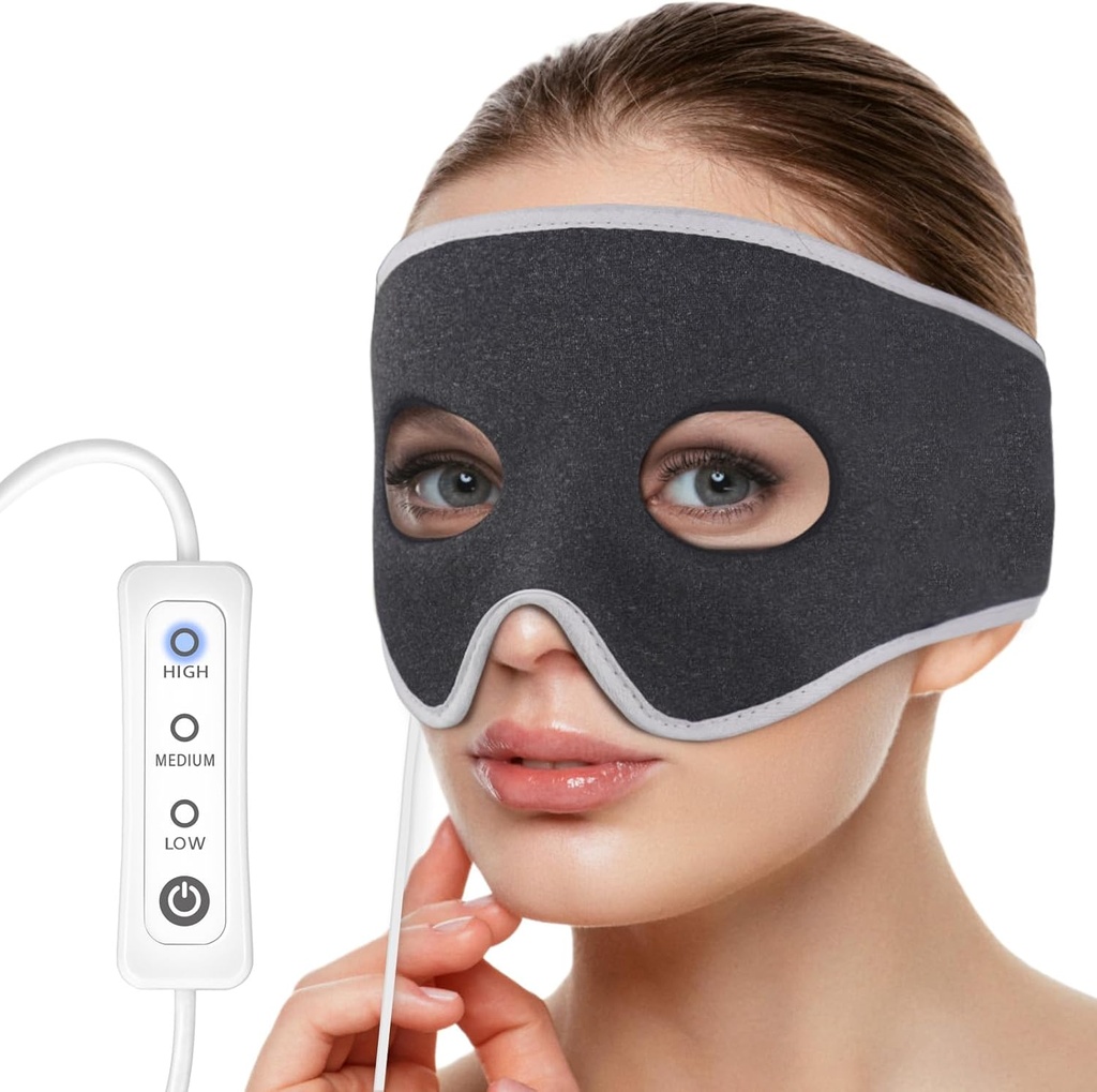 Relief de presiune sinusală Masca incalzita fata de incalzire Pad Relieve Sinus durere, Tratamentul sinuzitei, Dureri de cap, Congestie nazala, 3 Setări de căldură, Terapie de comprimat cald, Washable (nereîncărcabil)