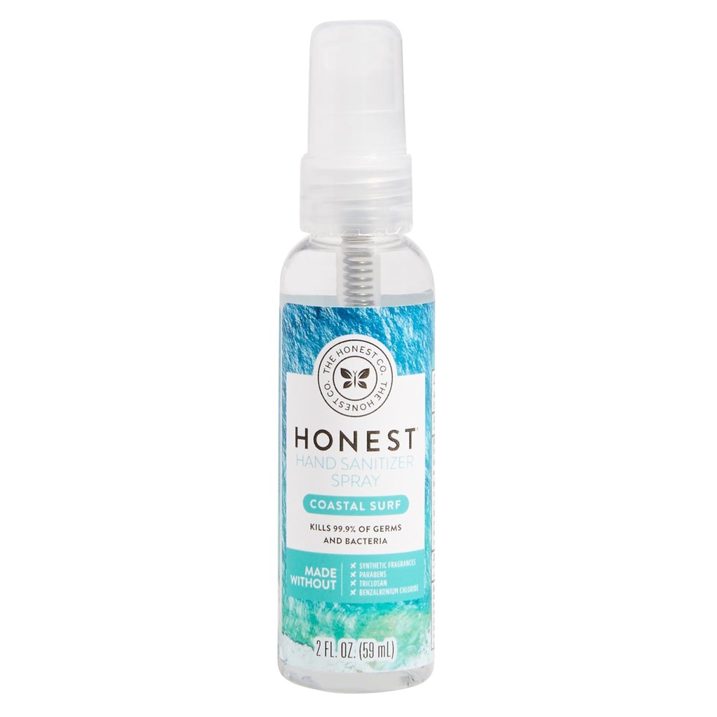 Cinstita companie de plante-Based Spray de mână Spitizer ucide 99,9% din germeni hipoalergice de uscare rapidă și hidratare surf costal 2 fl oz
