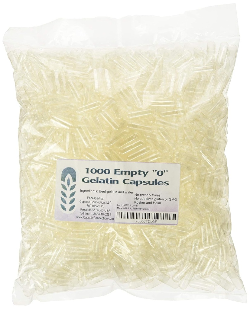 Conexiune capsule 1000 Capsule Gelatine goale "0"