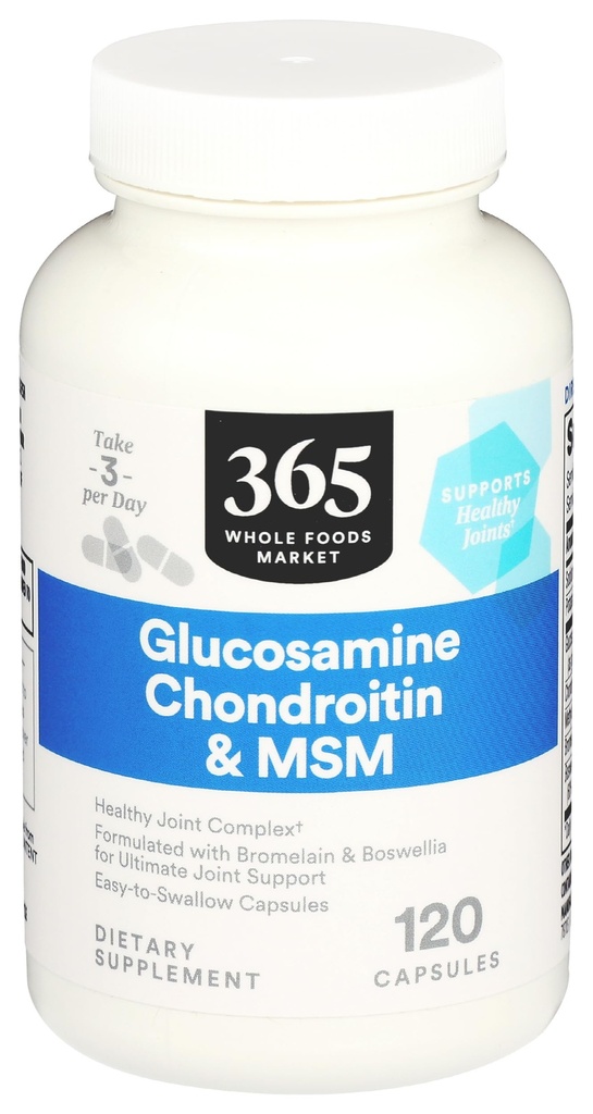 365 by Whole Foods Market, Glucosamine Chondroitin and MMS, 120 Capsule