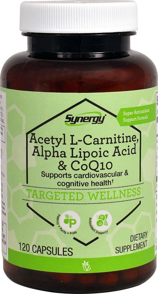 Vitacost Synergy Acetil L-Carnitină, Acid alfa lipoic & CoQ10 -- 120 capsule