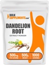BulkSupplements.com Root Extract pulbere - Dandelion Root Supplement, Herbal Supplement - Vegan & Gluten Free, 500mg per Serving, 500g (1.1 lbs) (Pachet de 1)