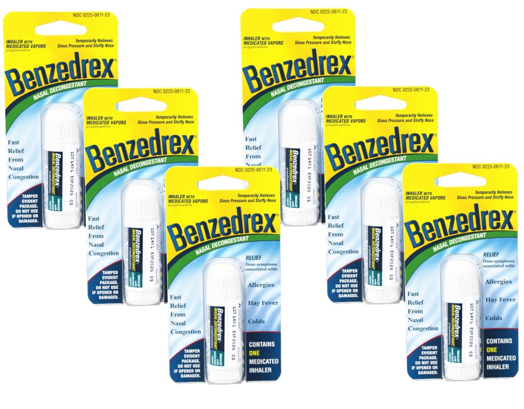 Inhalatorul Benzedrex Propylhexendrin Nasal Decongestionant - 1 Conte (Pachet de 6)