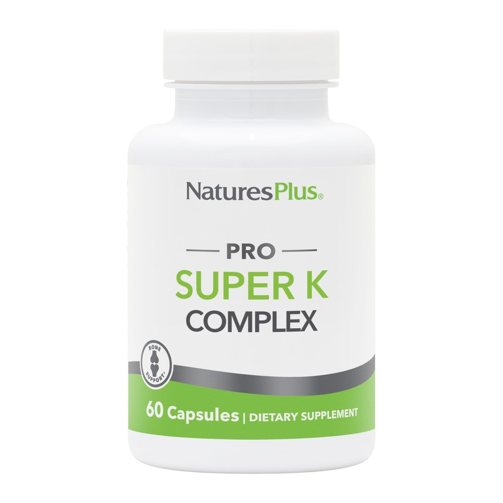 NaturasPlus PRO Super K Complex - 60 capsule - Promovează metabolice sănătoase de calciu - include vitamine K1 & K2 - non-GMO, Vegan & Gluten gratuit - 60 Serviri