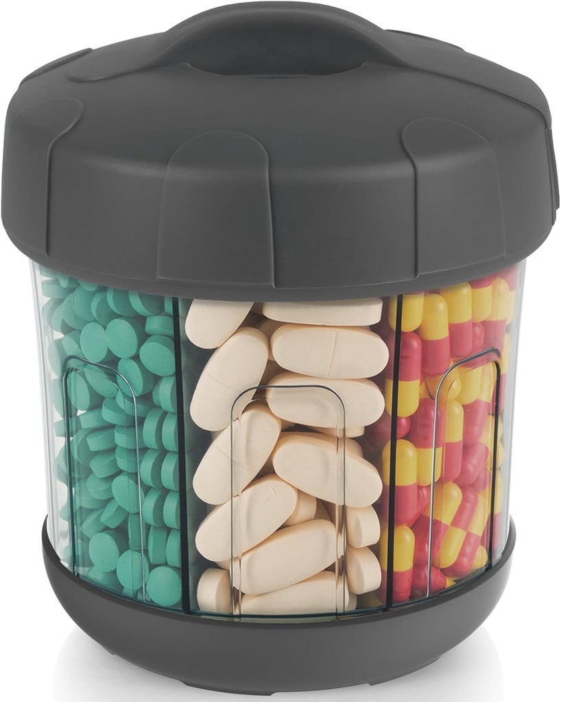 Mussime Extra Large Pill Organizator cu TPU Soft Lid, Easy Open Pill Dispenser Medicina Organizator, O lună de călătorie supliment de vitamine supliment cutie de pastile, 7 Compartimente Medicamente caz pastile container