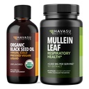 HAVASU NUTRITION Lichid organic cu ulei de semințe negru + capsule cu frunze de Mullein Bundle