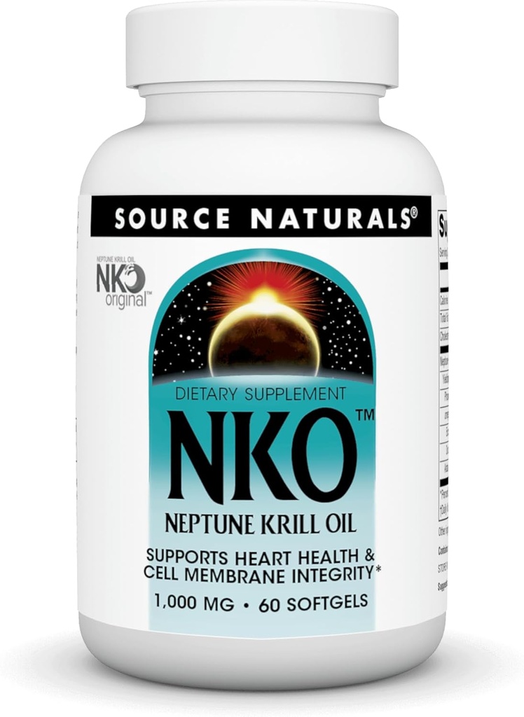 Sursa Naturals NKO Neptun Krill ulei, sprijină Heart Health and Cell Membrane Integritate*, 1000 mg - 60 SoftGels