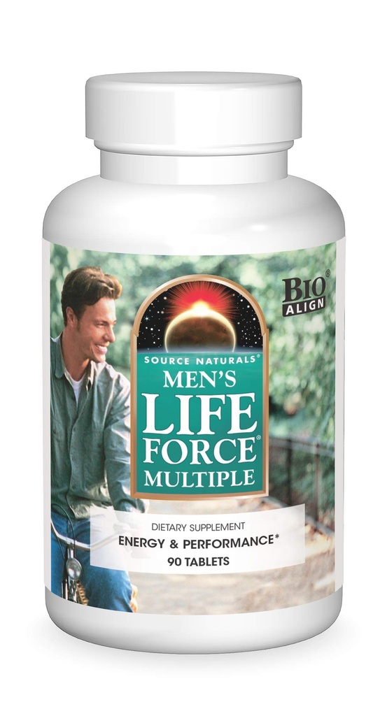 Sursa Naturals Men's Life Force Multiple Daily Multivitamine & Imun Health Supplement - 13 Vitamine esențiale, Nutrients & Minerale - 180 tablete