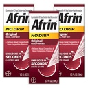 AFRIN No Drip Original Mist Mist Triple Pack, Non-Drowsy, Fast-Action Decongestant for Nasal Congestion and Sinus Pressure Relief, Adulți și copii 6 și mai în vârstă, 0.5 floz (Pachet de 3)