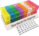 Organizator lunar de pastile de 2 ori pe zi, 30 zi o lună Pilula cutie AM/PM, Săptămânal Deţinătorul de pastile caz de vitamine, ulei de peşte, Suplimente & Medicamente