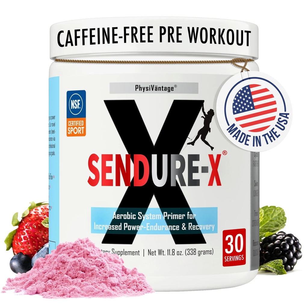 Sendure-X Beetroot + Citrulină pulbere - Cafeina-gratuit Pre-workout - Boosts fluxul sanguin, energie, VO2 Max, Endurance, Recovery - NSF Sport Certificat, Performanță maximă, Natural - 30 Serviri Wild Berry