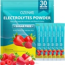Electroliti Pachete de pulbere, 30 Sticks Pachete de hidratare Zahăr gratuit, Electroliti bautura Mix Electrolite Pachete portabile pentru hidratare rapida, 0 Zahăr & 0 Calorie, Căpșuni și aroma de zmeură