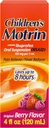 Medicina de suspensie orală Motrin pentru copii, 100 mg Ibuprofen, Reductor de febră pentru copii și durere Reliever pentru dureri și dureri minore din cauza răcelii & gripa, alcool-liber, aroma Berry, 4 fl. oz