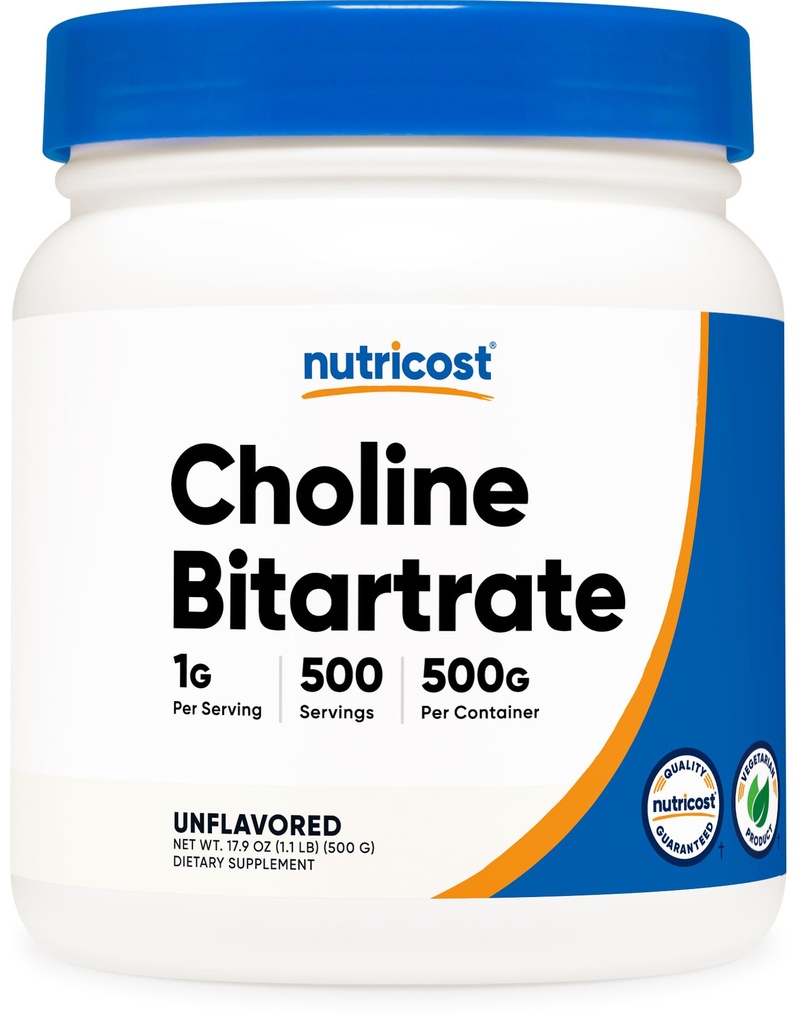 Nutricost Pure Choline Bitartrat pulbere 500 Grams