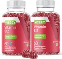 VITEEY Vitamina B12 Gume - Suport cognitiv și Gume energetice - Vegan, Gelatină gratuit, Gluten gratuit - 60 Conte