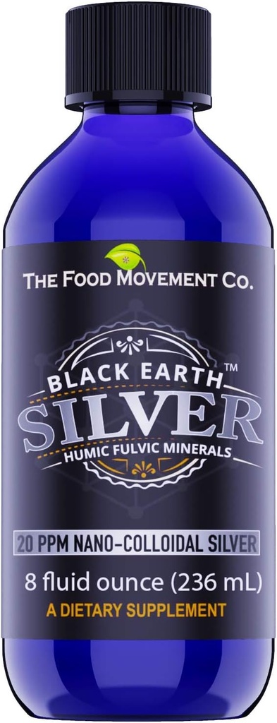 Miscarea alimentara Black Earth Silver cu acidi pelvini Humec, Trace Minerale pentru Suport Imun, Detox, Gut Health 