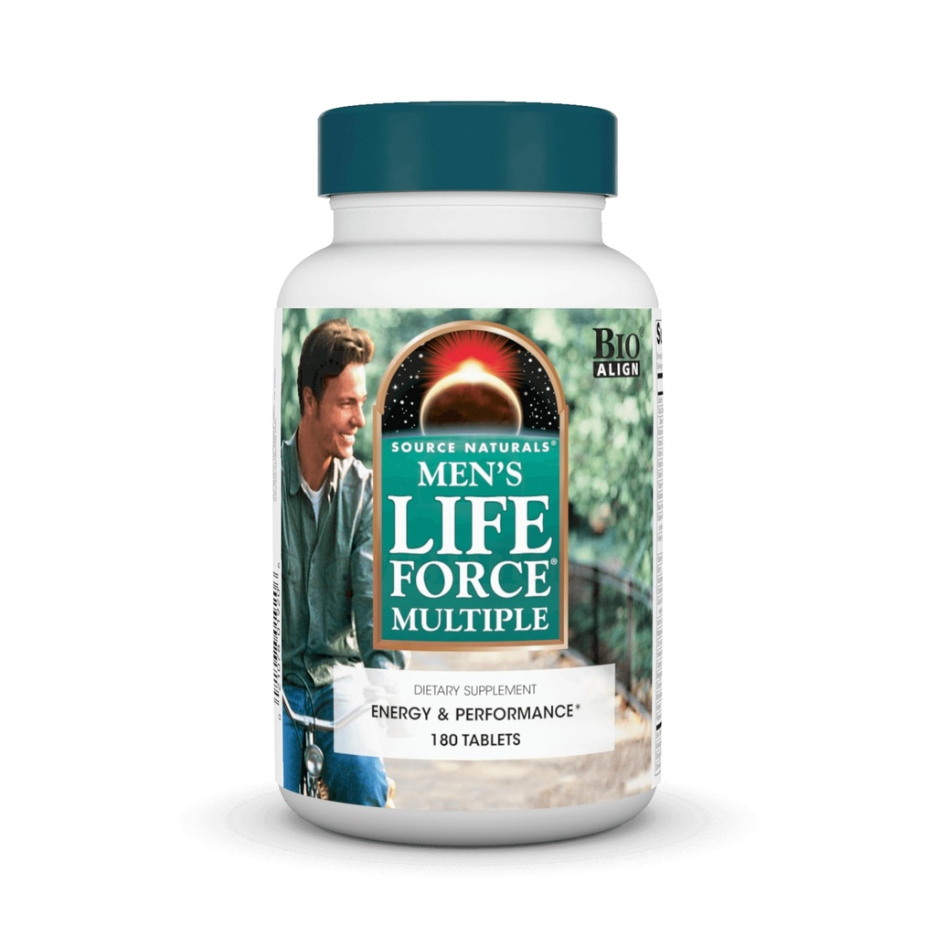 Sursa Naturals Men's Life Force Multiple Daily Multivitamine & Imun Health Supplement - 13 Vitamine esențiale, Nutrients & Minerale - 180 tablete