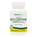 Naturale Plus Natural Beta Caroten - 25.000 ui Vitamina A & Vitamina E, 90 Softgels - Suplimentul ocular, Antioxidant, SIDA în apărare radicală și celulară naturală - Gluten-Free - 90 Serviri