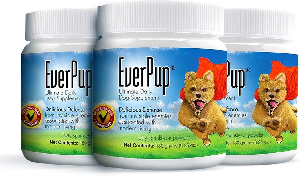 EverPup Multivitamine Dog Supliment - Glucosomine și Apoptopogens pentru Hip & Joint Health + Probiotice și prebiotice cu enzime pentru digestia