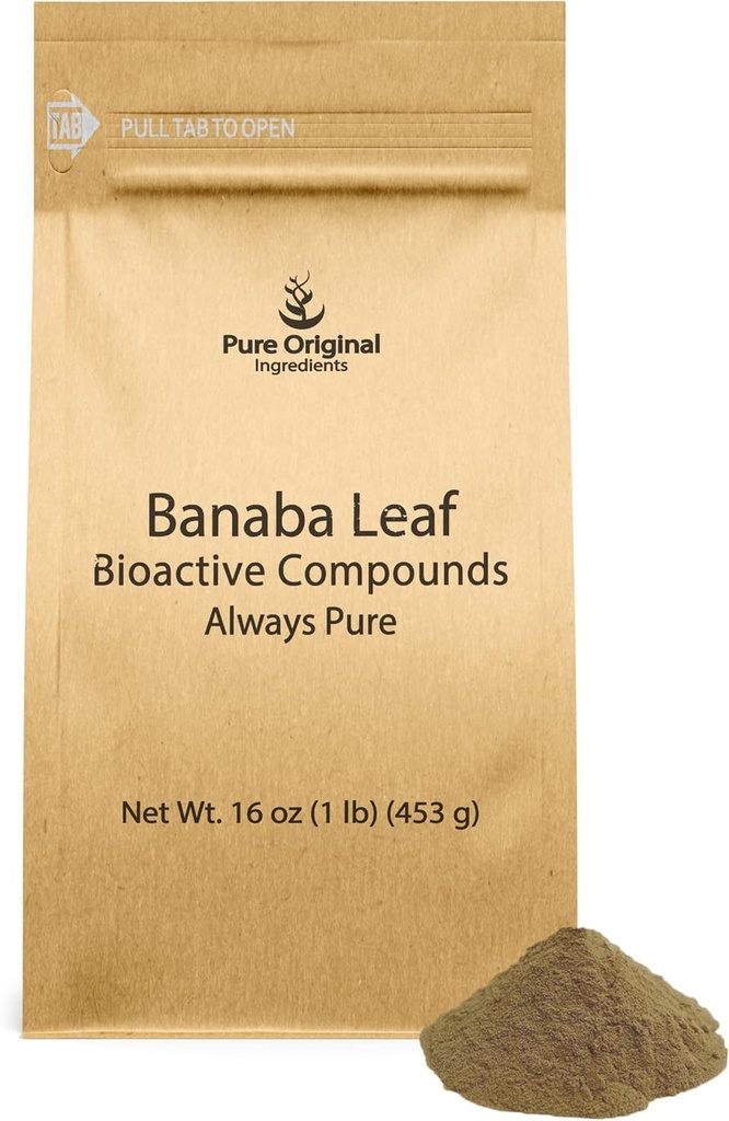 INGREDIENTE ORIGINALE INGREDIENTE Banaba Leaf Powder (1 lb) Intotdeauna pure, fara umpluturi sau aditivi, Non OMG