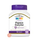 21st Century Papaya Enzyme Chewable (100 Count), Papaya & Ananas Digestive Enzime pentru sanatate gutoasa, aroma tropicala, non-GMO, Gluten-Free, Nu Adăugați sare, arome artificiale